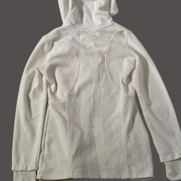 Women's White Zipper Hoodie - Picture 3 of 7